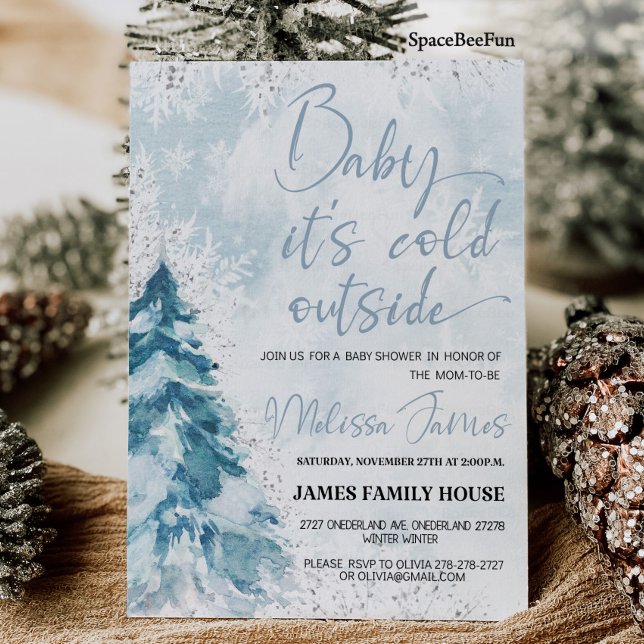 Winter Babydusche Baby ist kalt außerhalb Baby Einladung (Winter baby shower Boy Baby it's cold outside Baby shower invitation Winter baby shower invites Chri)
