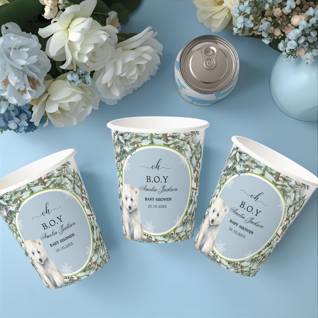 Winter Babydusche Einladungen Pappbecher (Von Creator hochgeladen)