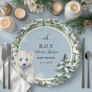 Winter Babydusche Einladungen Pappteller