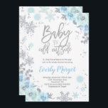 Winter-Babyparty-Einladungs-Blau und Silber Einladung<br><div class="desc">Winter-Babyparty-Einladung. 
Alle Entwürfe sind © PIXEL-PERFEKTIONS-PARTY Ltd.</div>