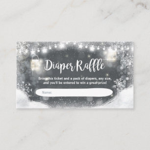 Winter-Babyparty-Windelraffle-Karten-rustikaler Begleitkarte
