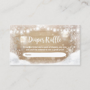 Winter-Babyparty-Windelraffle-Karten-rustikaler Begleitkarte