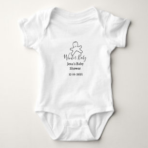 Winter-Babyshower-Keks schwarz gekritzelt handgeze Baby Strampler