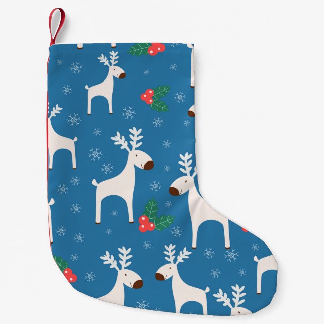 Winter background with deers ( seamless pattern)an kleiner weihnachtsstrumpf (Vorderseite)