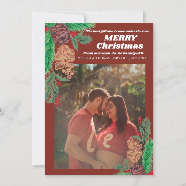 Winter Bald zu Eltern Schwangerschaftsankündigung Ankündigung (Vorderseite)