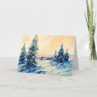 Winter-Banken herein Feiertagskarte