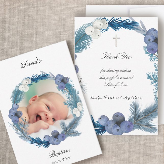 winter Baptism small thank you cards  Einladung (Von Creator hochgeladen)