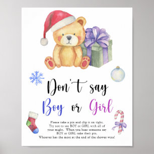 Winter Bär - Sag nicht Junge oder Mädchen Poster