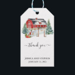 Winter Barn Christmas Danke Geschenkanhänger<br><div class="desc">Dieses Design kann in dem Bereich personalisiert werden, der durch das Ändern des Fotos und/oder Textes zur Verfügung gestellt wird. Sie können auch angepasst werden, indem Sie auf Vorlage personalisieren klicken und dann auf die Schaltfläche klicken, um weitere Optionen anzupassen, um die Hintergrundfarbe zu löschen oder zu ändern, Text hinzuzufügen,...</div>