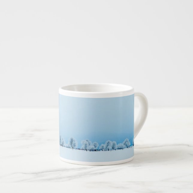 Winter-Bauernhof Espressotasse (Vorderseite Rechts)