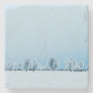 Winter-Bauernhof Steinuntersetzer