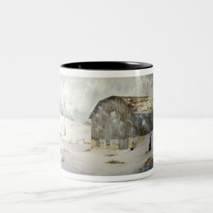 Winter-Bauernhof-Tasse Zweifarbige Tasse