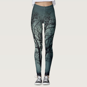 Winter-Baum-Leggings-dunkles aquamarines mit Leggings