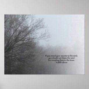 Winter-Bäume im Nebel - Khalil Gibran Zitat Poster
