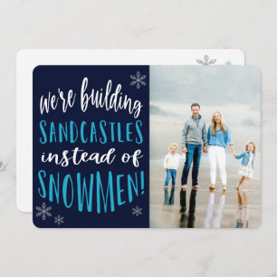 Winter Beach Weihnachts Foto Flat Holiday Card Feiertagskarte