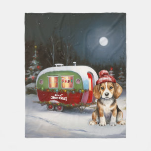 Winter Beagle Karawan Weihnachtsabenteuer Fleecedecke