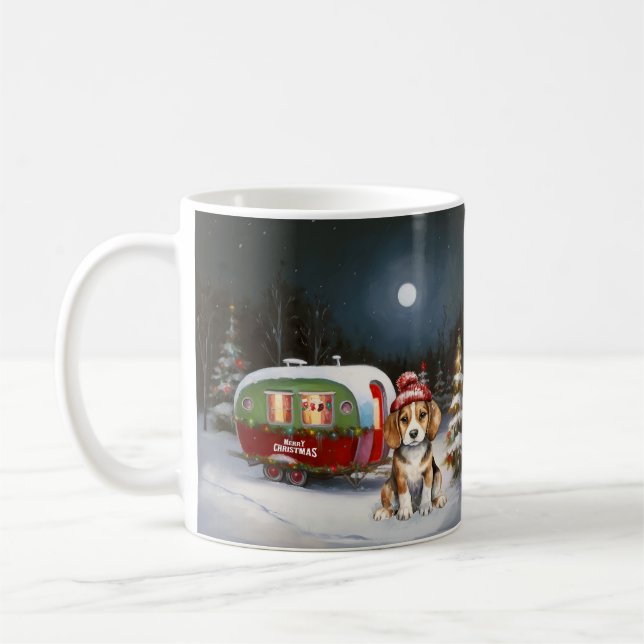 Winter Beagle Karawan Weihnachtsabenteuer Kaffeetasse (Links)