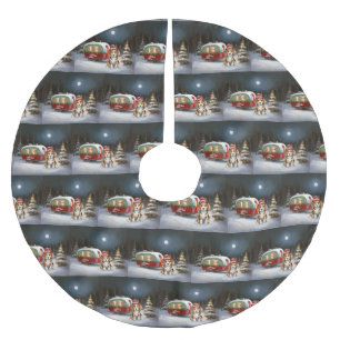 Winter Beagle Karawan Weihnachtsabenteuer Polyester Weihnachtsbaumdecke