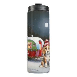 Winter Beagle Karawan Weihnachtsabenteuer Thermosbecher