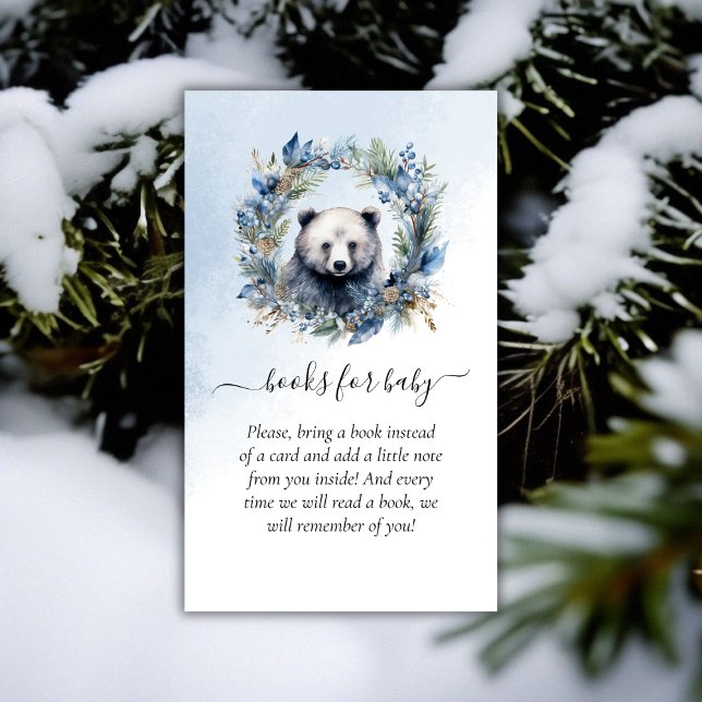 Winter Bear Baby Showbücher für Baby Begleitkarte (Winter Bear Baby Shower Books for Baby Enclosure Card)
