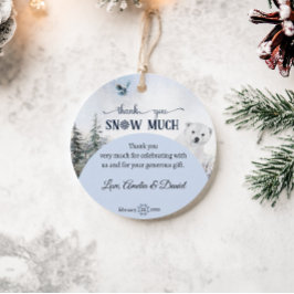 Winter Bear Bird Schnee Vielen Dank Baby Dusche Geschenkanhänger