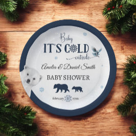 Winter Bear Family Baby Cold Outdoor Owl Pappteller