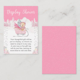 Winter Bear Pink Sleigh Showdusche Begleitkarte