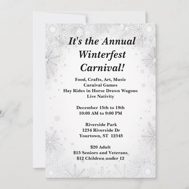 Winter Beauty Weihnachtsfest Party Einladung (Vorderseite)