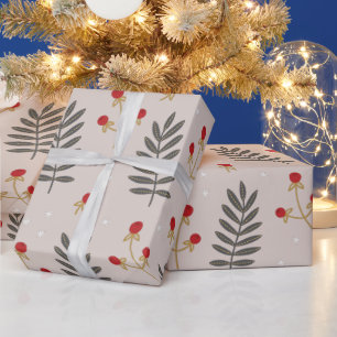 Winter-Beeren-Botanisches Weihnachten Geschenkpapier