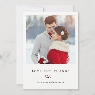 Winter-Beeren-Hochzeit-Liebe-Dankeschön Dankeskarte