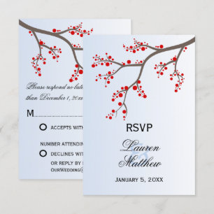 Winter-Beeren-Zweig RSVP-Antwortkarten RSVP Karte