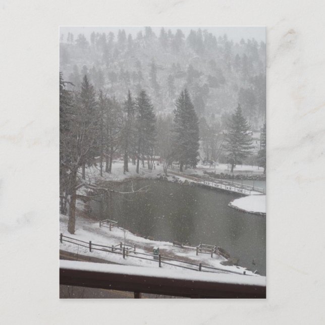 Winter bei den grünen Bergfällen, Colorado Postkarte (Vorderseite)