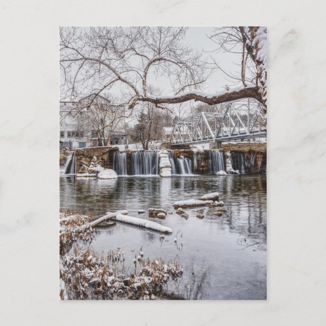 Winter bei Finley Dam Postkarte (Vorderseite)