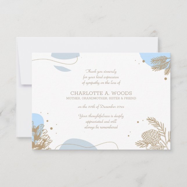 Winter-Beileid Danke-Karte Dankeskarte (Vorderseite)