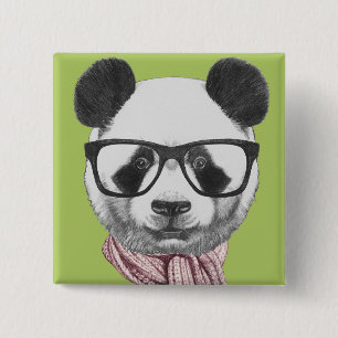 Winter-bereiter Panda-Bär Button