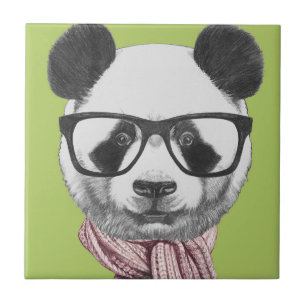 Winter-bereiter Panda-Bär Fliese