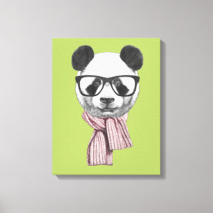 Winter-bereiter Panda-Bär Leinwanddruck