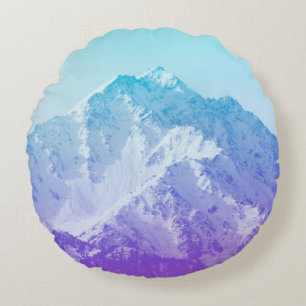 Winter-Berggipfel,Berg,Hipster,Gipfel,Foto,Hinterg Rundes Kissen