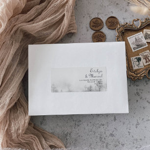 Winter-Bergwald Hochzeit Rückkehr Adressaufkleber