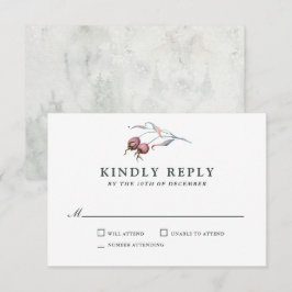 Winter Berries Botanische Hochzeit RSVP Karte