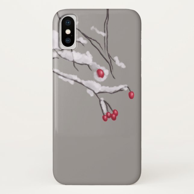 Winter Berries Branchen im Schnee bedeckt Case-Mate iPhone Hülle (Rückseite)