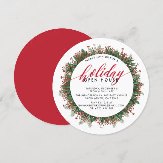 Winter Berries Festlicher Urlaub Open House Einladung