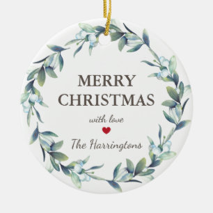 Winter Berries Frohe Weihnachtsferien Keramik Ornament
