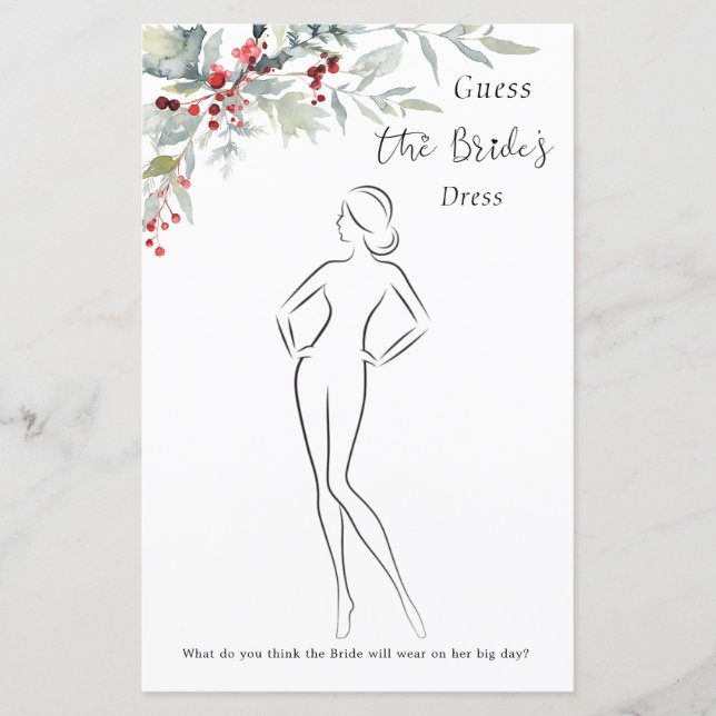 Winter Berries Greenerage Foliage Brautparty Game (Vorderseite)