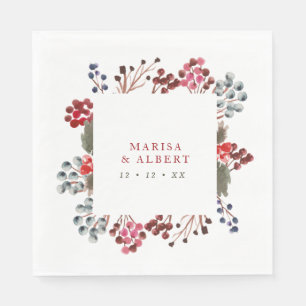 Winter Berries Hochzeit Serviette