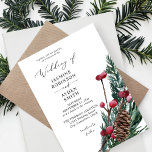 Winter Berries & Pine Greenerity Wedding Einladung<br><div class="desc">Senden Sie Ihren Gästen eine schöne Hochzeitseinladung mit Ihrer modernen Winter Berries & Pine Greenery Wedding Einladung.</div>