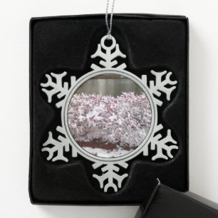 Winter Berries Snowflake Gerahmte Ornamente