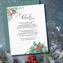 Winter Berries und Holly Wedding Details