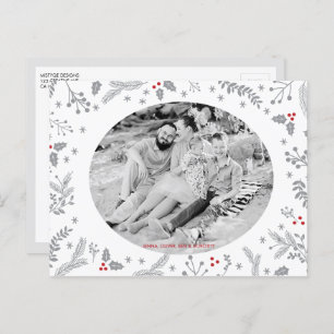 Winter Berries Weihnachtsfeiertag Feiertagspostkarte