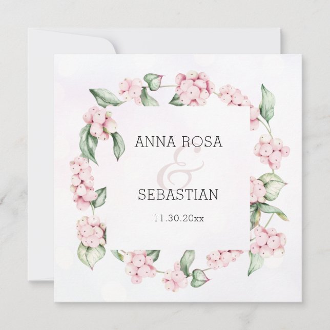 *~* Winter Berry AR12 QR UAWG Boho Wedding Einladung (Vorderseite)